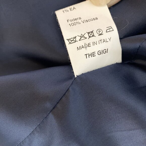 The GiGi Wool Blazer Jacket Plaid Blue Gold Velvet Collar Mens EU 40 US 30 Italy - Picture 11 of 12